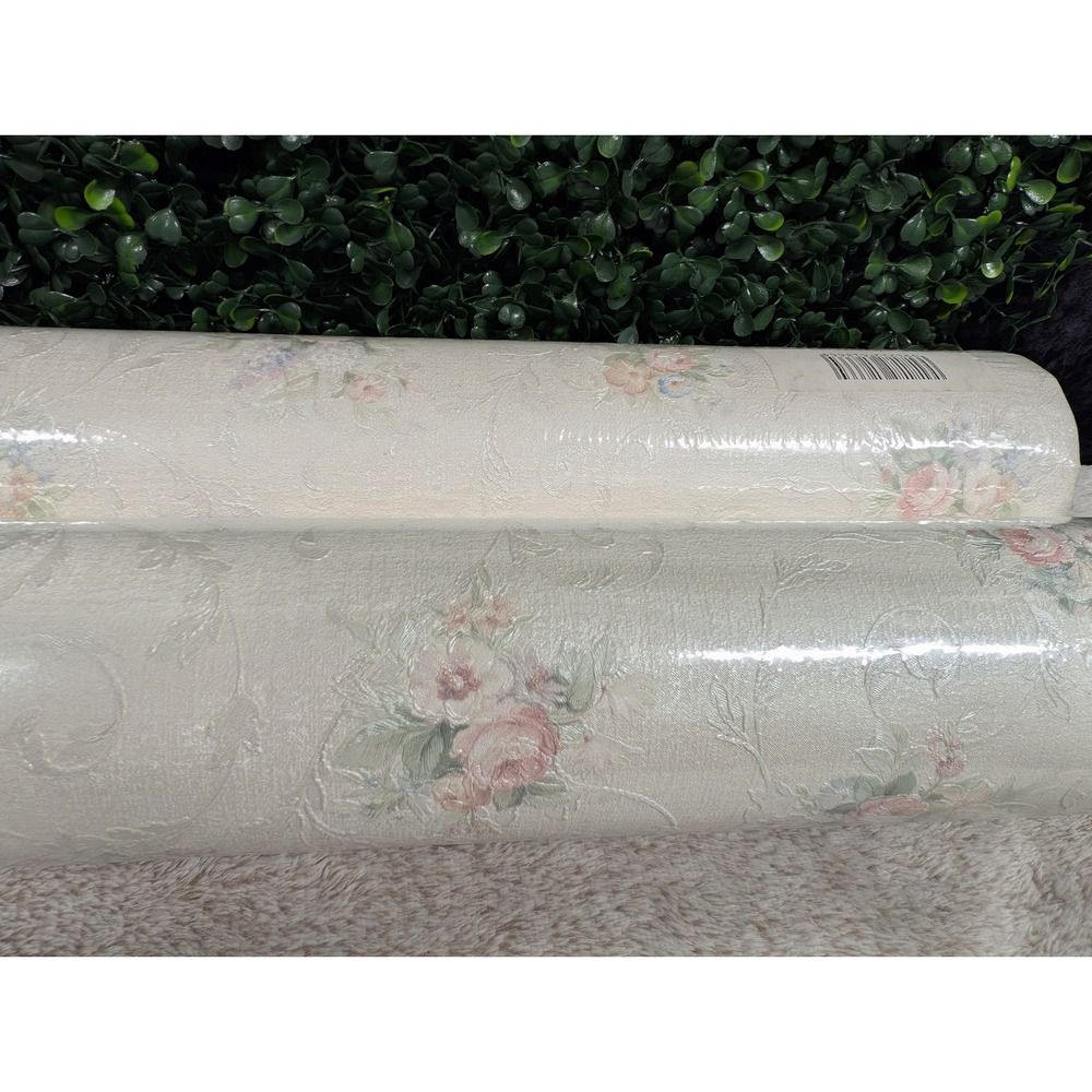 Brewster Wallcoverings Floral Embossed Vinyl Wallpaper 2 Rolls Made in Italy - Picture 9 of 10